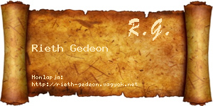 Rieth Gedeon névjegykártya